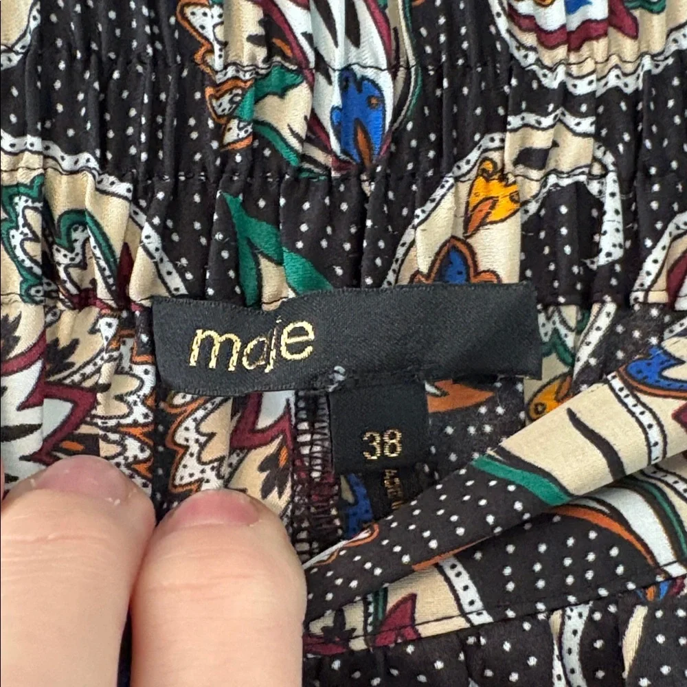 Maje Black Paisley Midi Skirt size 38 - Picture 2 of 4